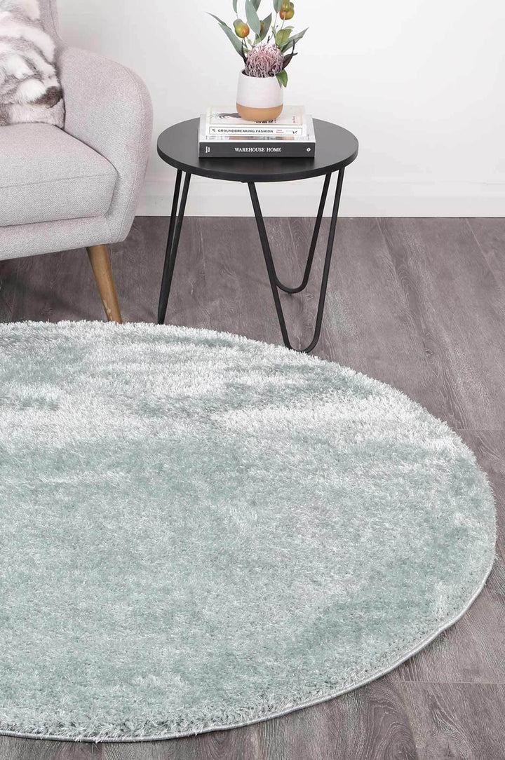 Oasis Soft Shag Round Rug Teal - The Rugs