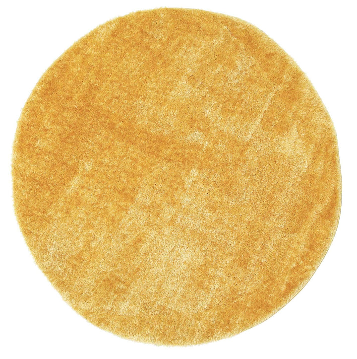 Oasis Soft Shag Round Rug  Mustard - The Rugs