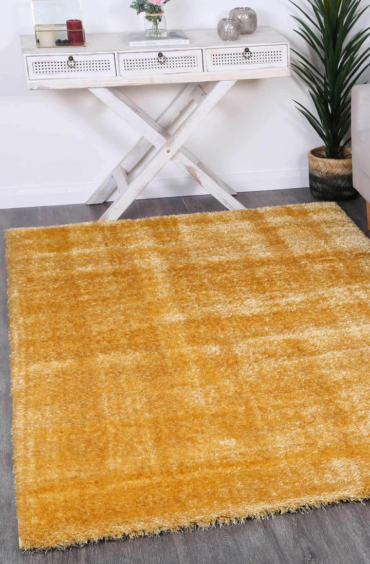 Oasis Soft Shag Mustard Rug - The Rugs