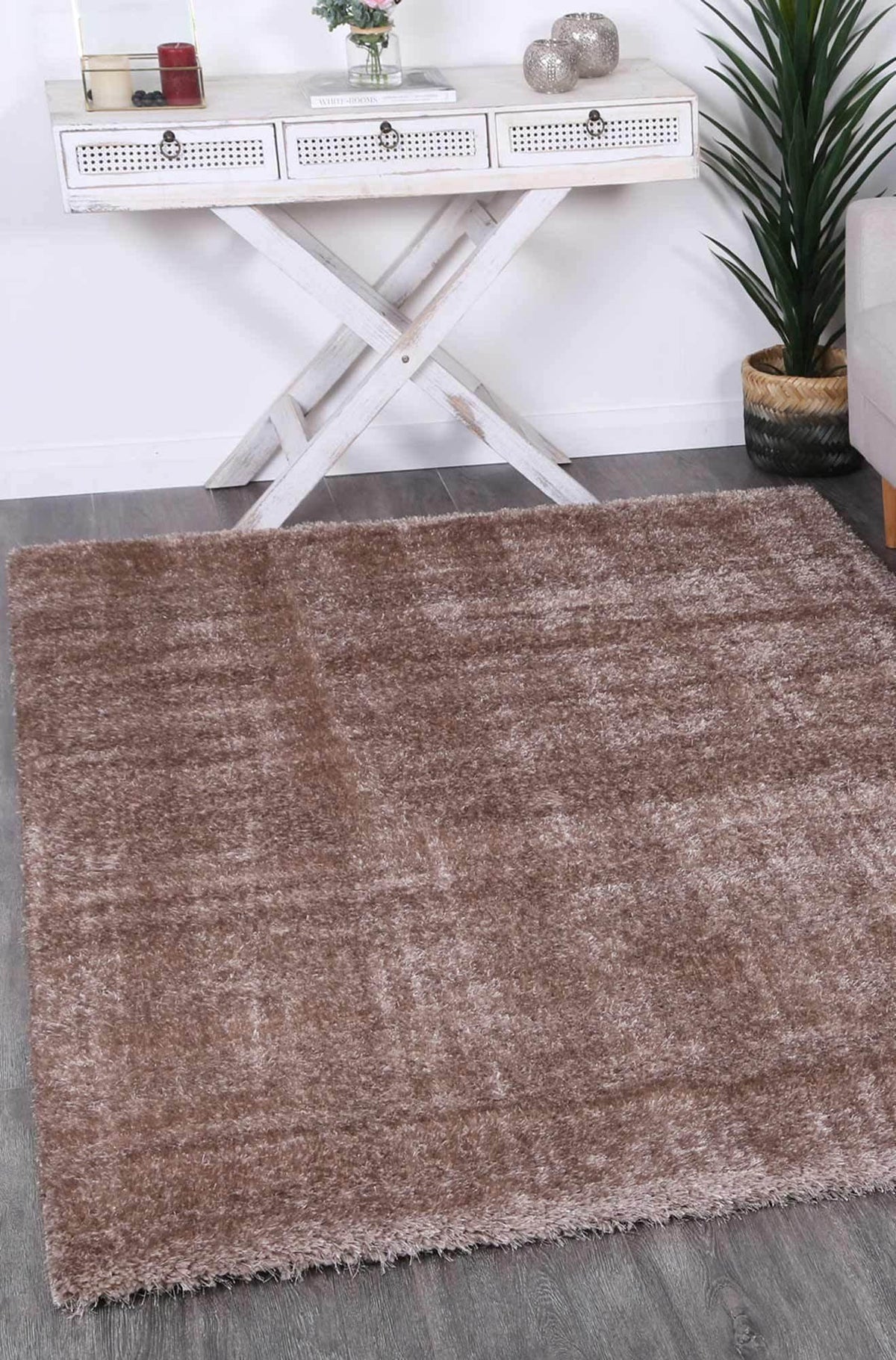 Oasis Soft Shag Beige Rug - The Rugs