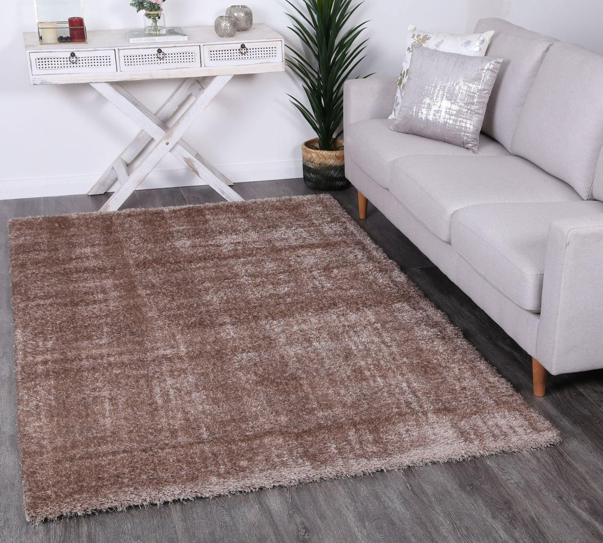 Oasis Soft Shag Beige Rug - The Rugs
