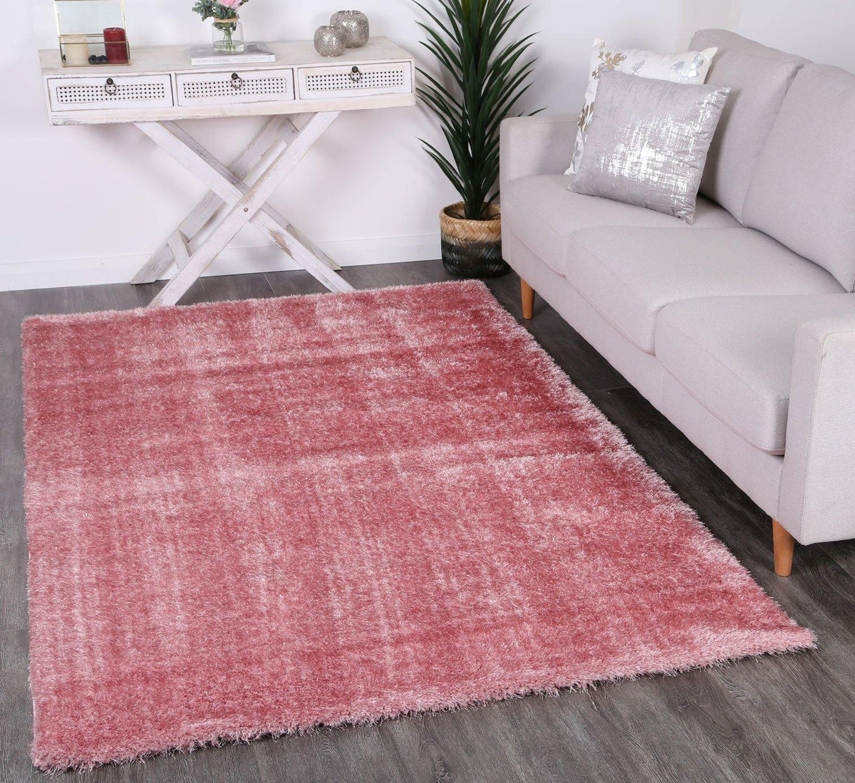 Oasis Soft Shag Pink Rug - The Rugs