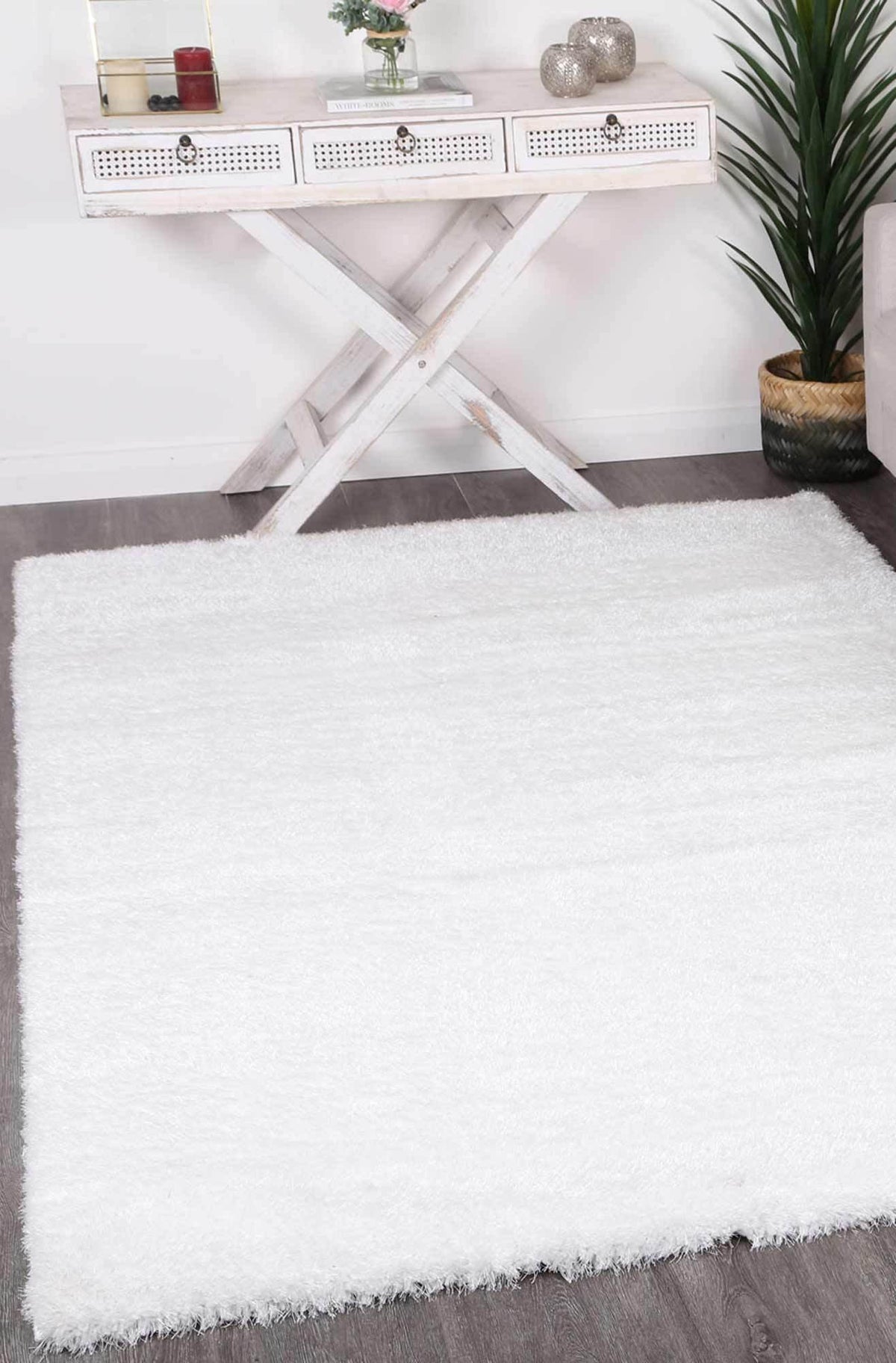 Oasis Soft Shag White Rug - The Rugs