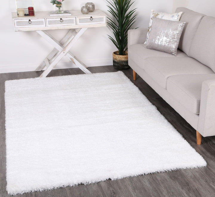 Oasis Soft Shag White Rug - The Rugs