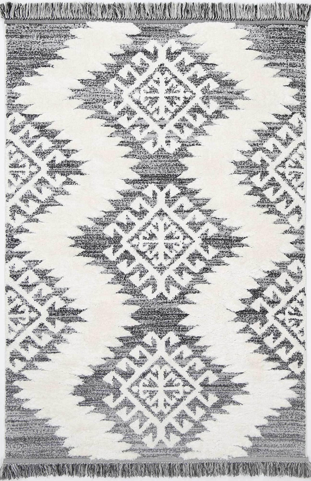 Eternity Mono Tribal Cream Anthracite - The Rugs