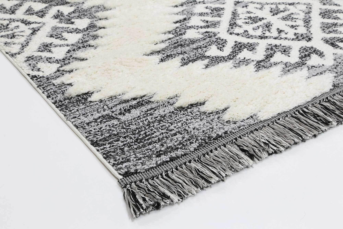 Eternity Mono Tribal Cream Anthracite - The Rugs