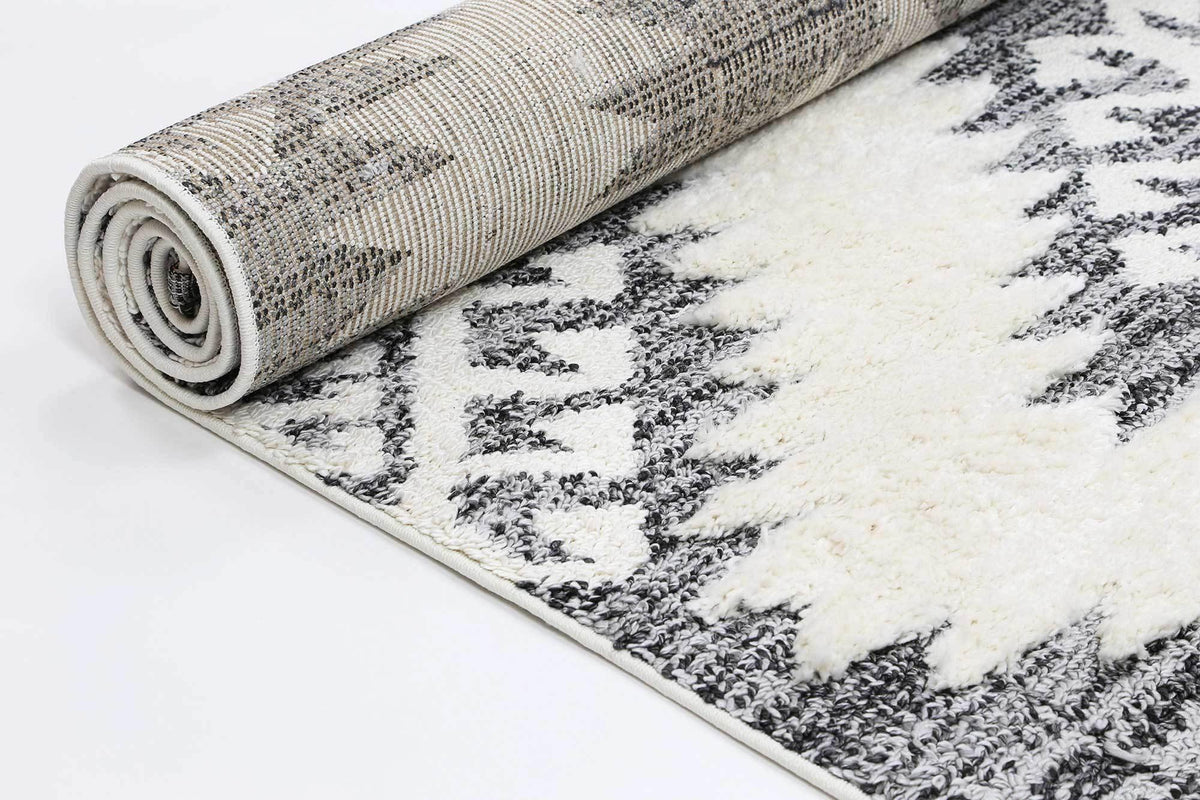 Eternity Mono Tribal Cream Anthracite - The Rugs