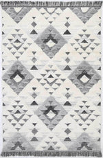 Eternity Mono Tribal Diamond Cream Grey - The Rugs