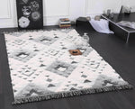 Eternity Mono Tribal Diamond Cream Grey - The Rugs