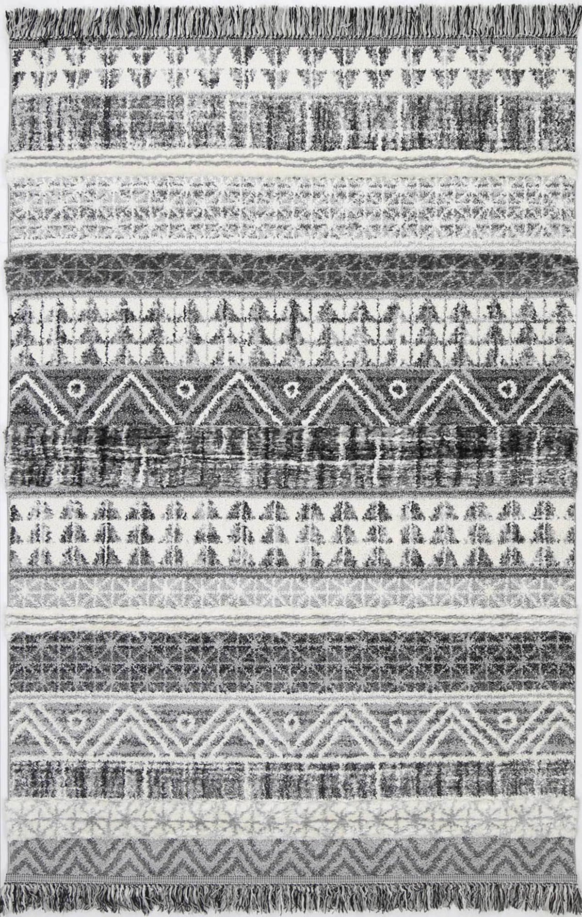 Eternity Mono Tribal Lines Cream Anthracite - The Rugs