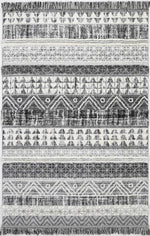 Eternity Mono Tribal Lines Cream Anthracite - The Rugs