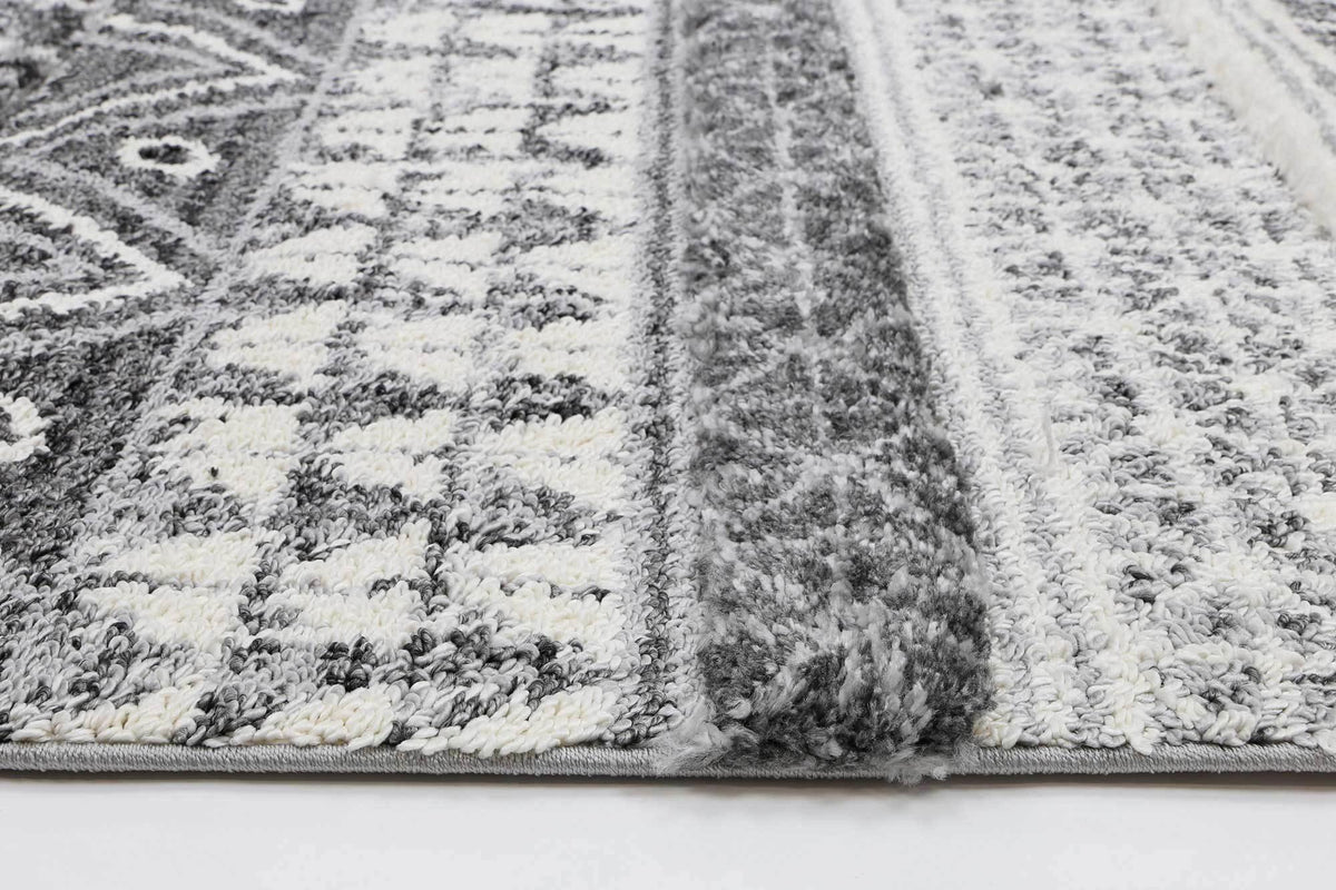 Eternity Mono Tribal Lines Cream Anthracite - The Rugs