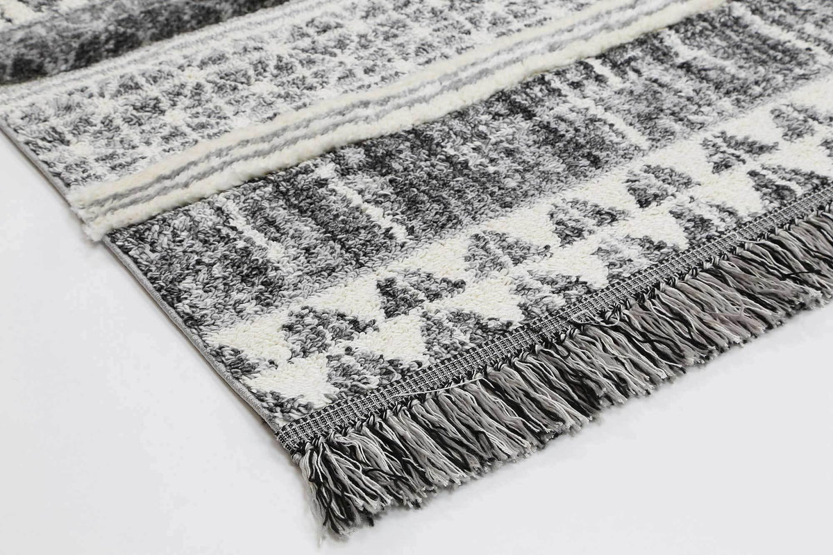 Eternity Mono Tribal Lines Cream Anthracite - The Rugs