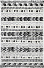 Eternity Mono Tribal Carved Cream Anthracite - The Rugs