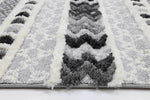 Eternity Mono Tribal Carved Cream Anthracite - The Rugs