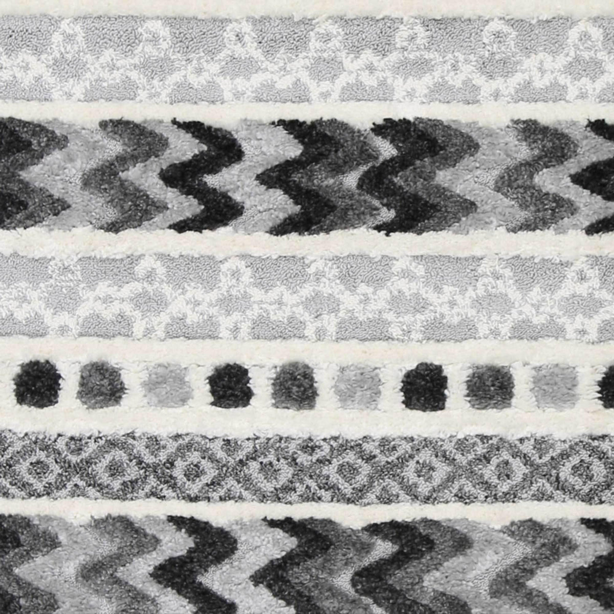 Eternity Mono Tribal Carved Cream Anthracite - The Rugs
