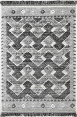 Eternity Mono Tribal Carved Lines Cream Anthracite - The Rugs