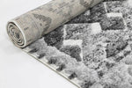 Eternity Mono Tribal Carved Lines Cream Anthracite - The Rugs