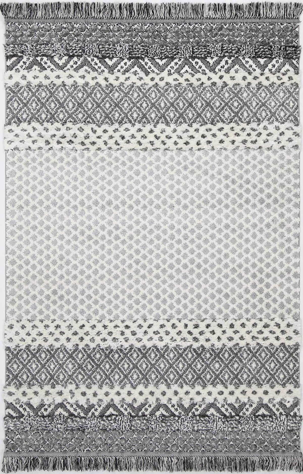 Eternity Mono Tribal Edge Cream Anthracite - The Rugs