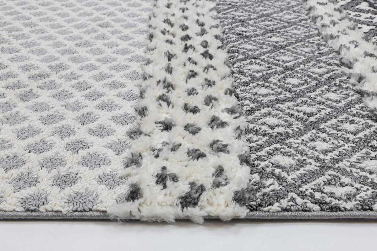 Eternity Mono Tribal Edge Cream Anthracite - The Rugs