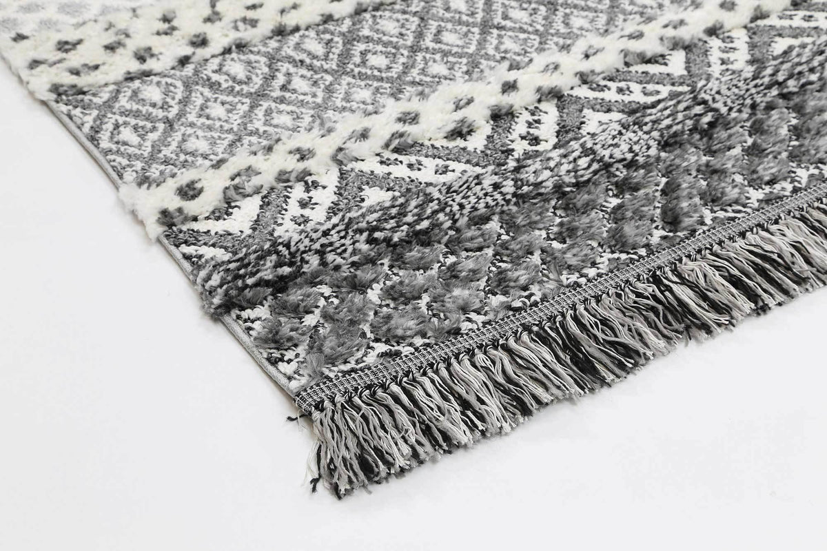 Eternity Mono Tribal Edge Cream Anthracite - The Rugs