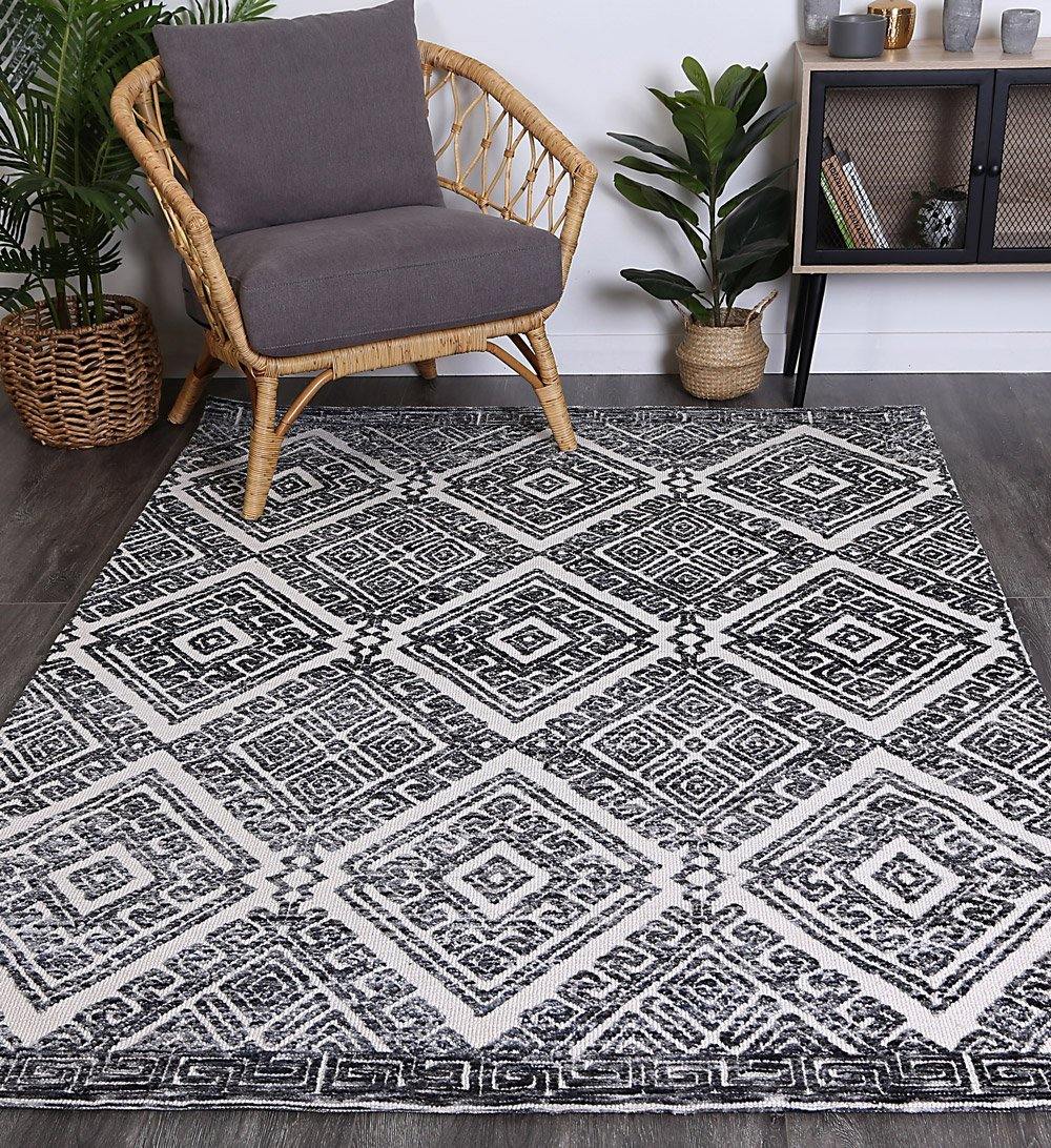 Skylar Diamond Anthracite Rug - The Rugs