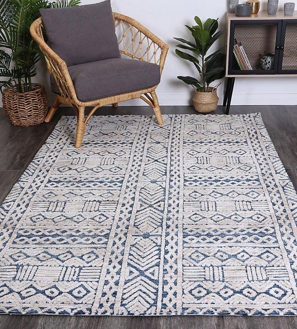 Skylar Tribal Blue Rug - The Rugs