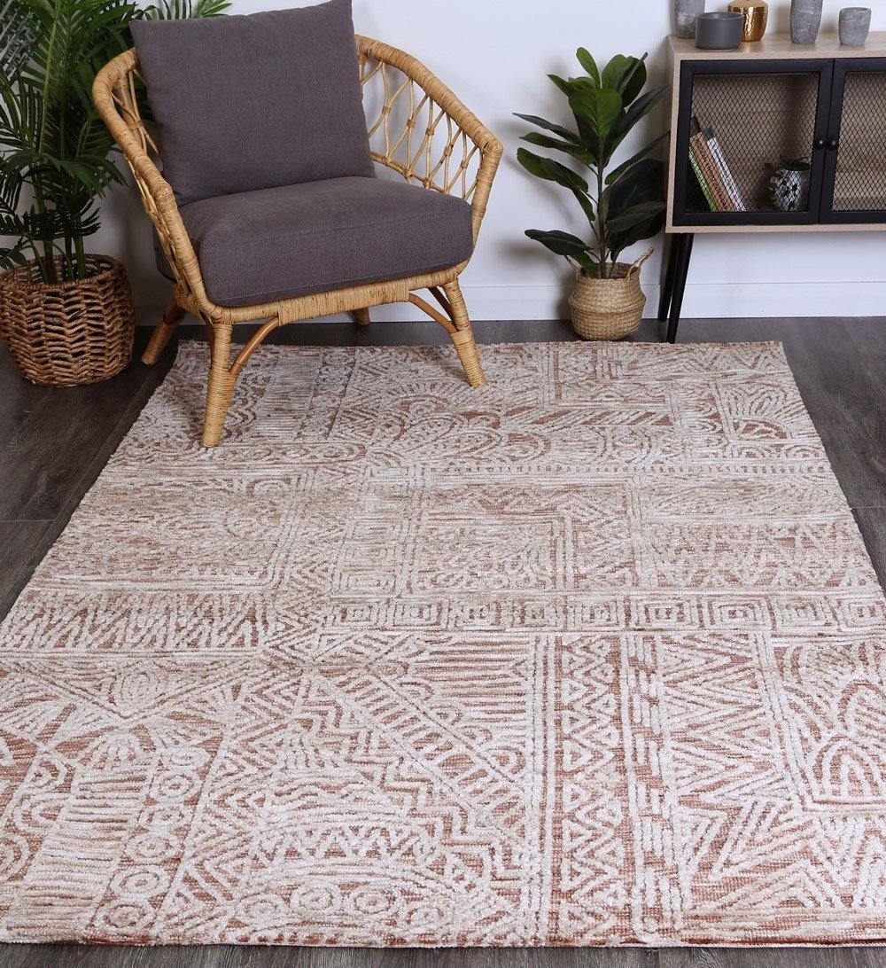 Skylar Rust Flower Rug - The Rugs