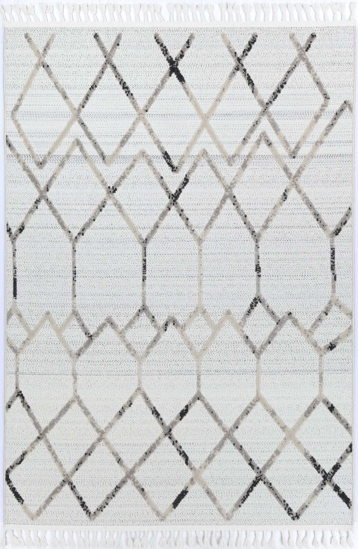 Opulence Cream Grey Diamond Rug