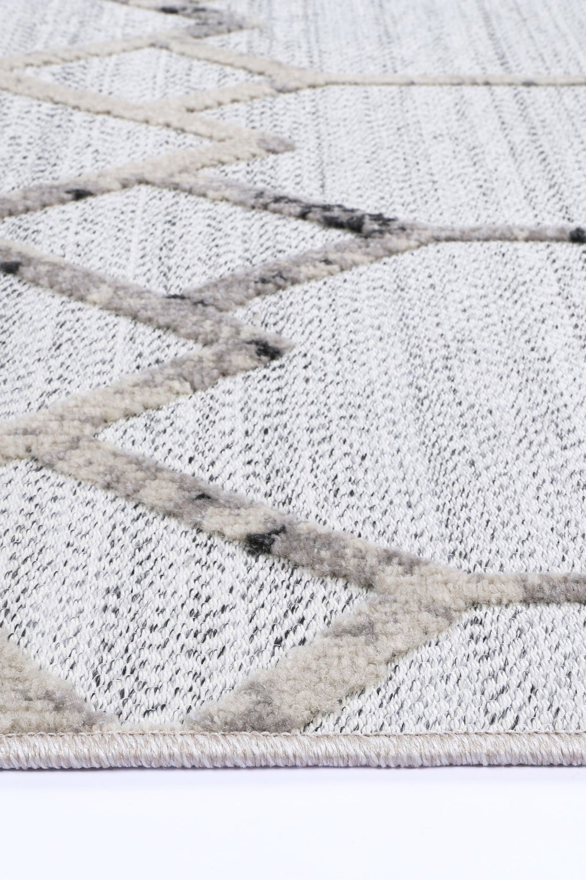 Opulence Cream Grey Diamond Rug