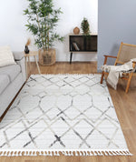 Opulence Cream Grey Diamond Rug