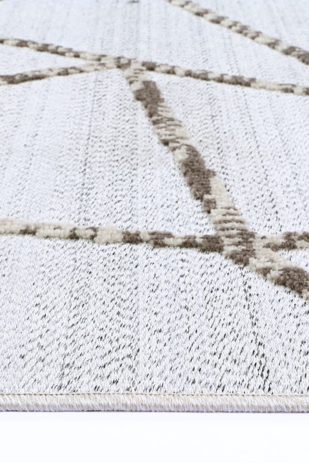 Opulence Cream Beige Geometric Rug