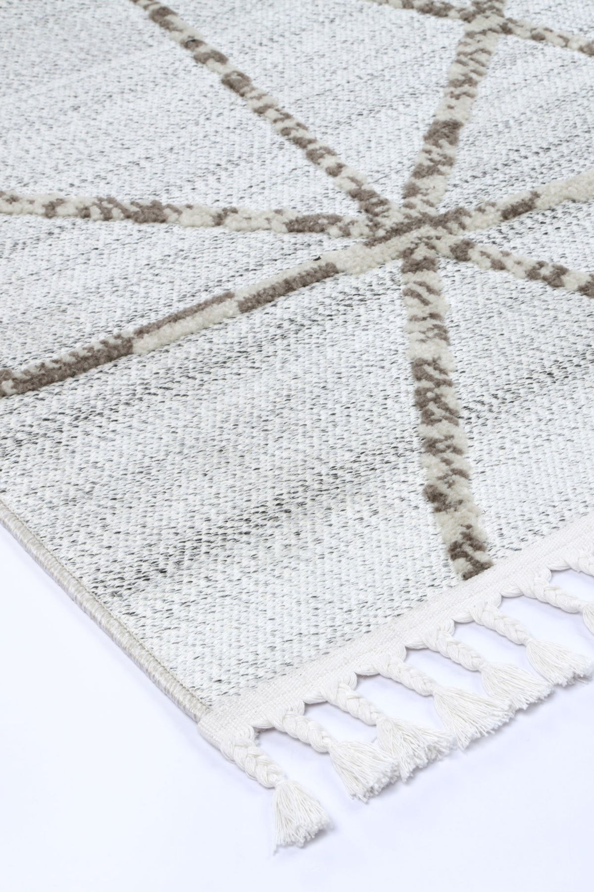 Opulence Cream Beige Geometric Rug