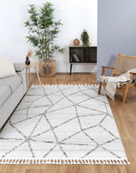 Opulence Cream Beige Geometric Rug