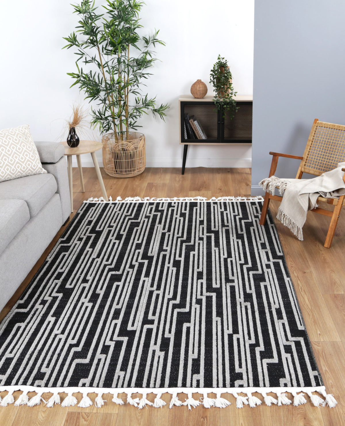 Opulence Anthrasite Grey Matrix Rug