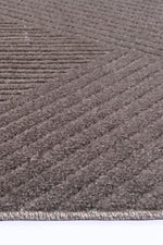 Opulence Cream Brown Geometric Striped Rug
