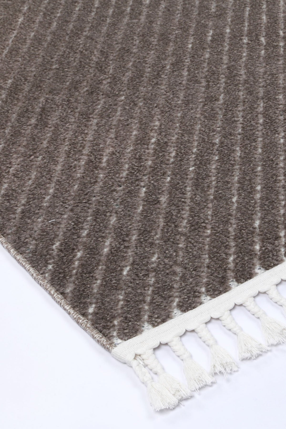 Opulence Cream Brown Geometric Striped Rug
