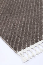 Opulence Cream Brown Geometric Striped Rug