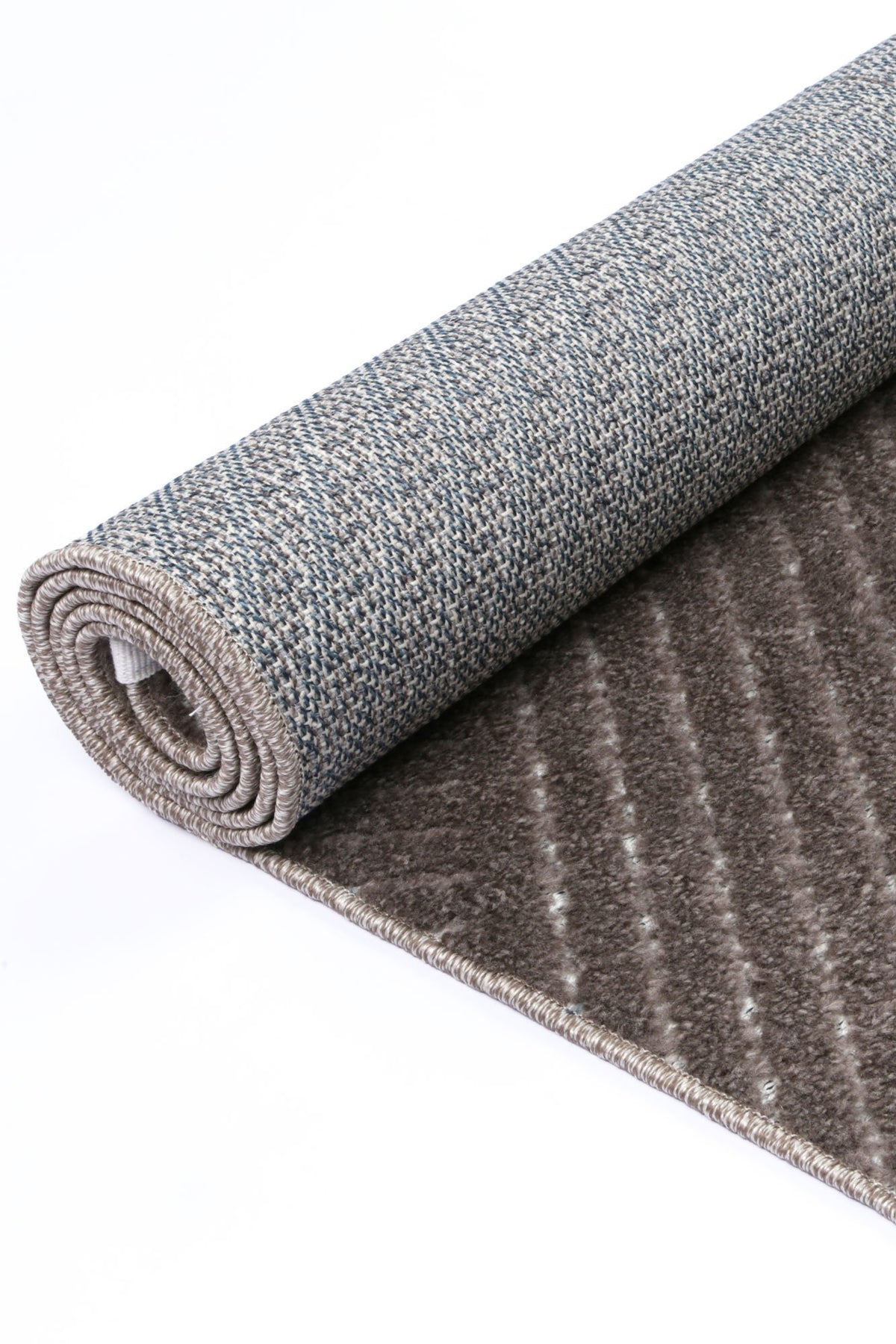 Opulence Cream Brown Geometric Striped Rug