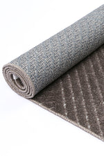 Opulence Cream Brown Geometric Striped Rug