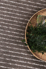 Opulence Cream Brown Geometric Striped Rug