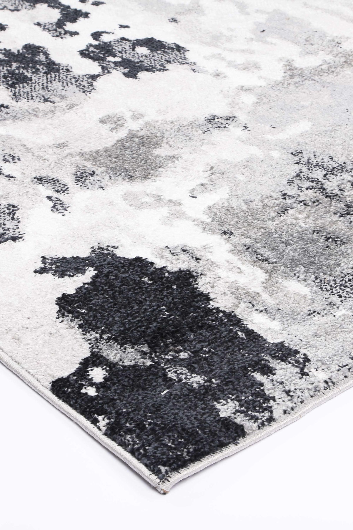 Alice Modern Abstract Grey Black Rug - The Rugs