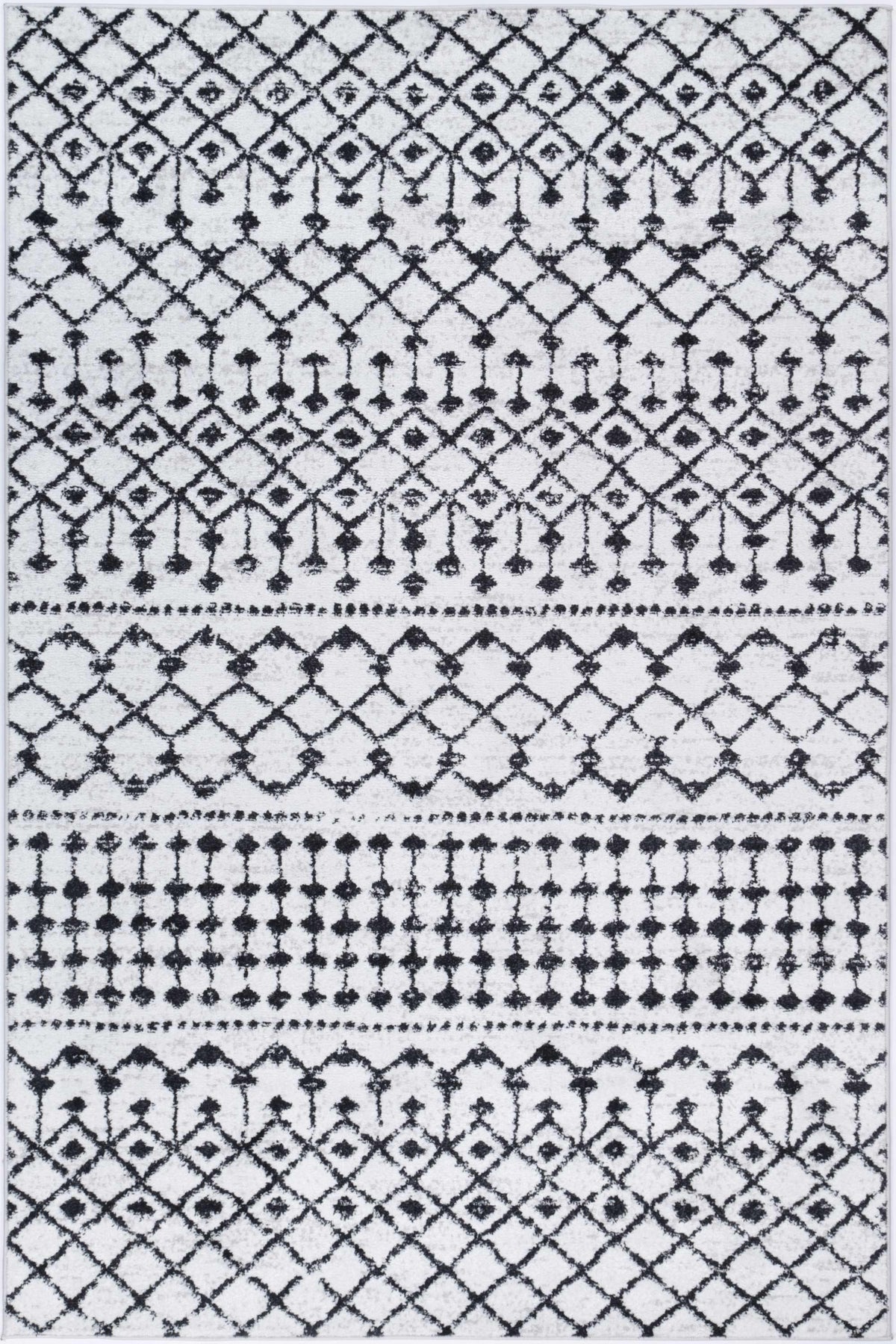 Alice Tribal Black White Rug - The Rugs