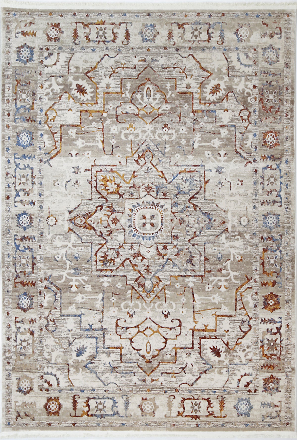 Cascade Medalion Beige Multi Rug - The Rugs