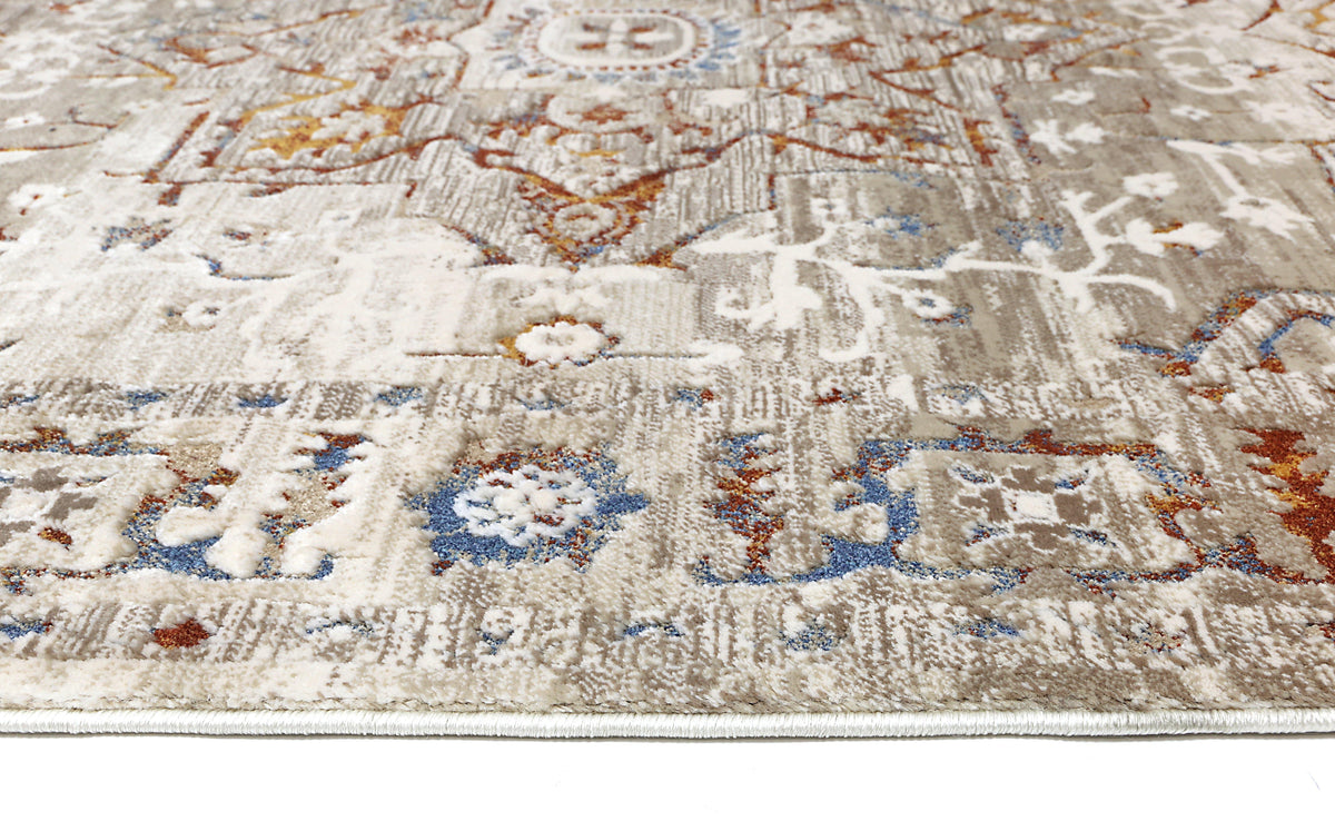 Cascade Medalion Beige Multi Rug - The Rugs