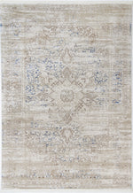 Cascade Medalion Beige Blue Rug - The Rugs