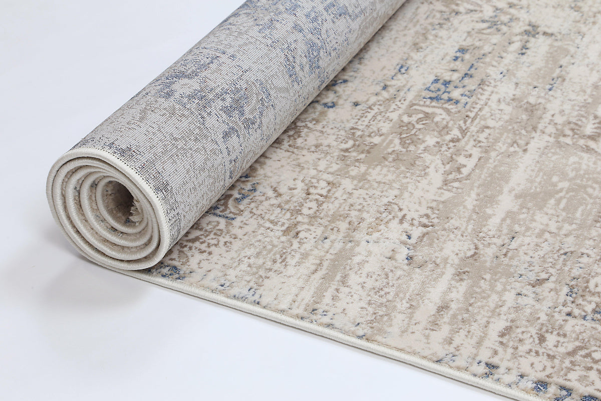 Cascade Medalion Beige Blue Rug - The Rugs