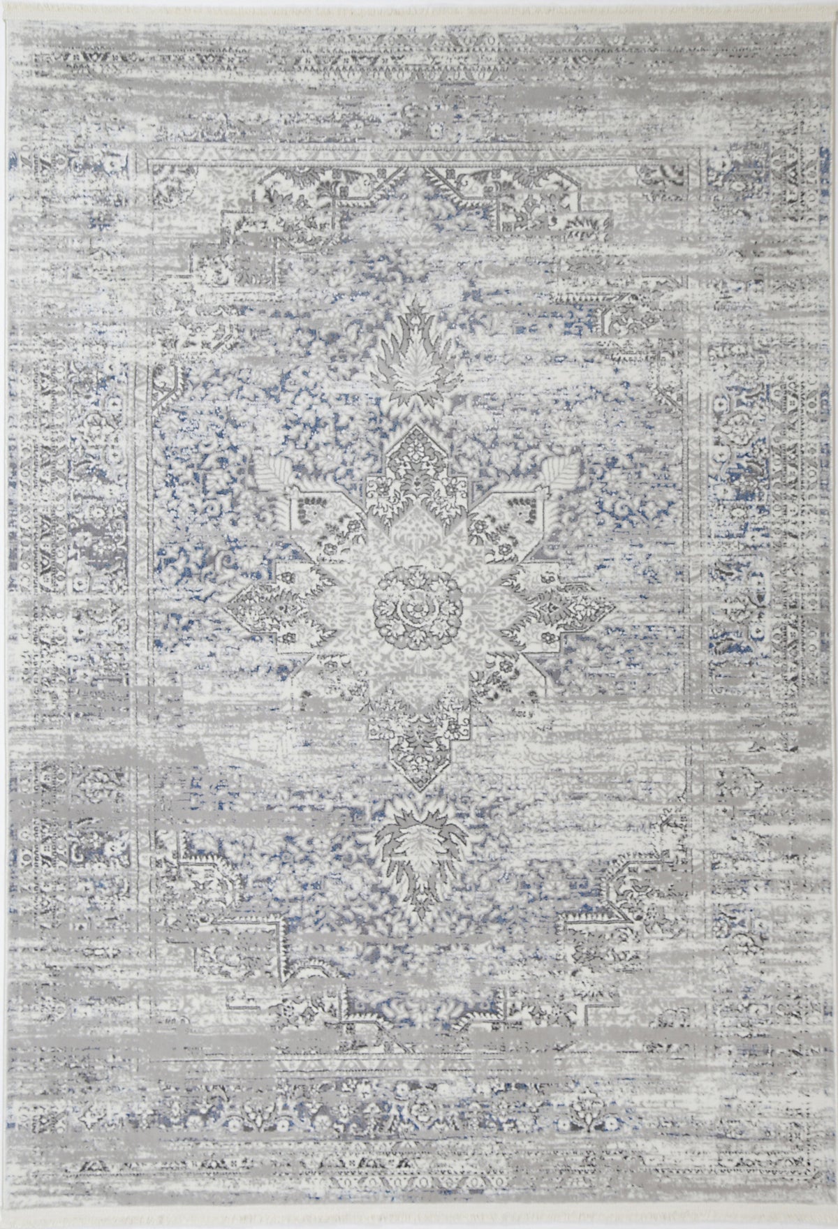 Cascade Medalion Grey Blue Rug - The Rugs
