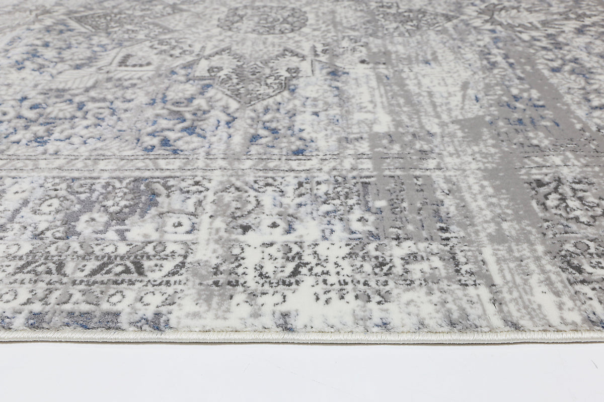 Cascade Medalion Grey Blue Rug - The Rugs