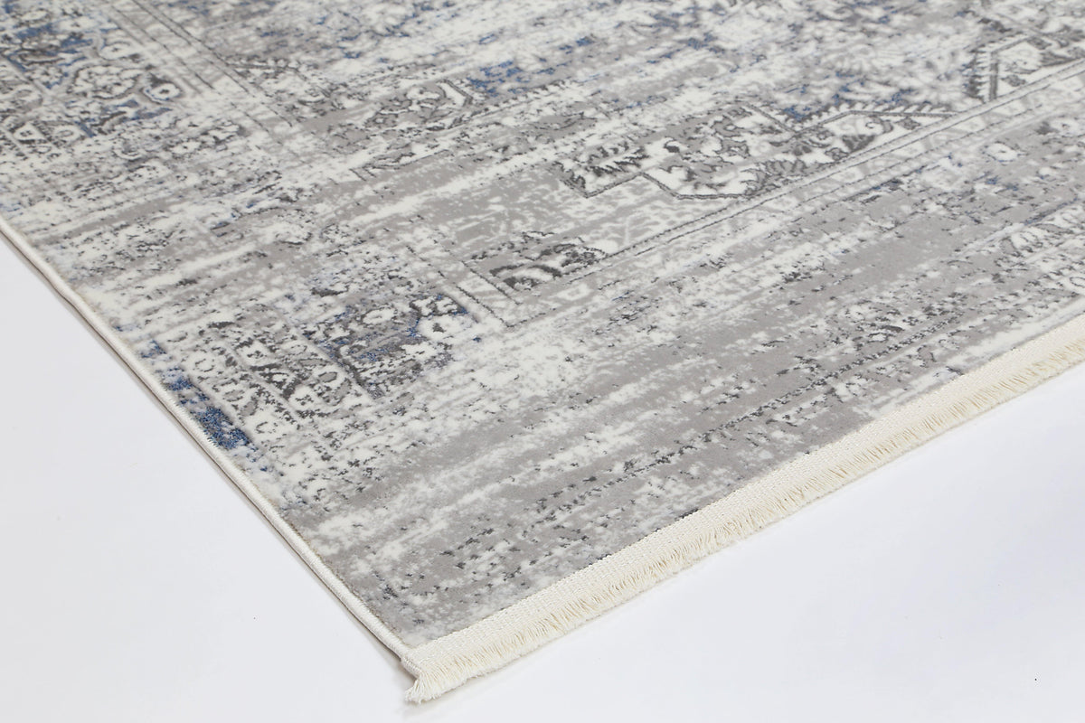 Cascade Medalion Grey Blue Rug - The Rugs